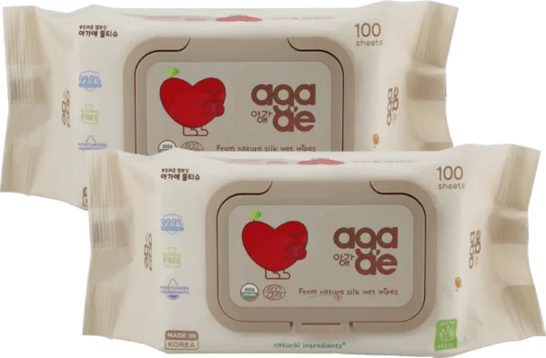 Combo 2 Khăn ướt chiết xuất tự nhiên Aga-ae, 100 tờ