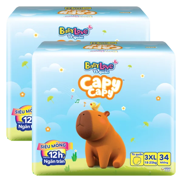 Combo 2 Tã quần Babylove Capy Capy XXXL34 Miếng