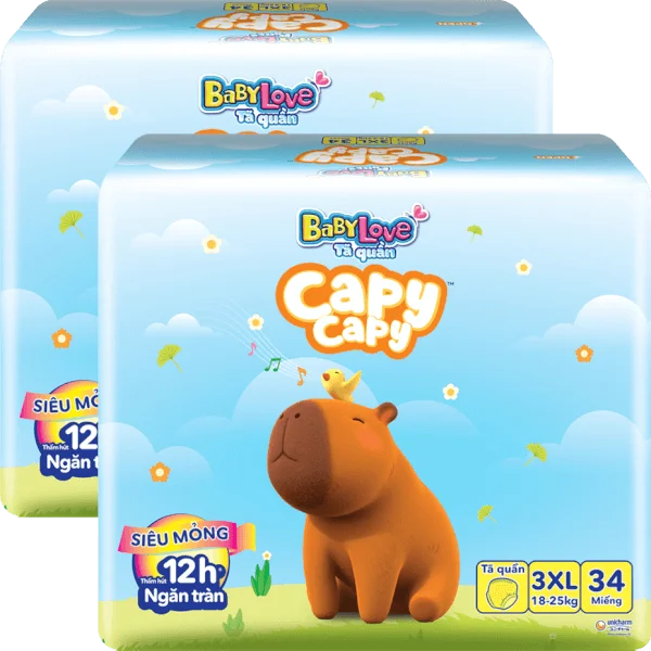 Combo 2 Tã quần Babylove Capy Capy XXXL34 Miếng