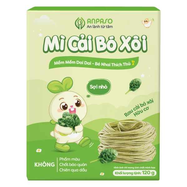 Mì cải bó xôi ăn dặm cho bé Anpaso 120g *giao bao bì ngẫu nhiên