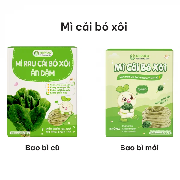 Mì cải bó xôi ăn dặm cho bé Anpaso 120g *giao bao bì ngẫu nhiên