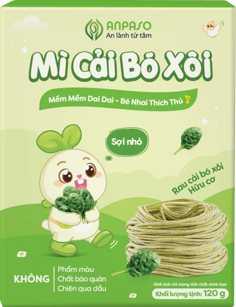 Mì cải bó xôi ăn dặm cho bé Anpaso 120g *giao bao bì ngẫu nhiên