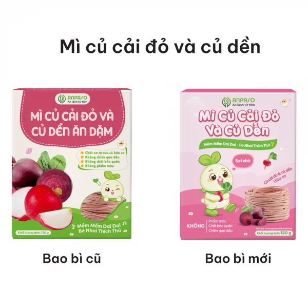 Mì củ cải đỏ & củ dền ăn dặm Anpaso *giao bao bì ngẫu nhiên
