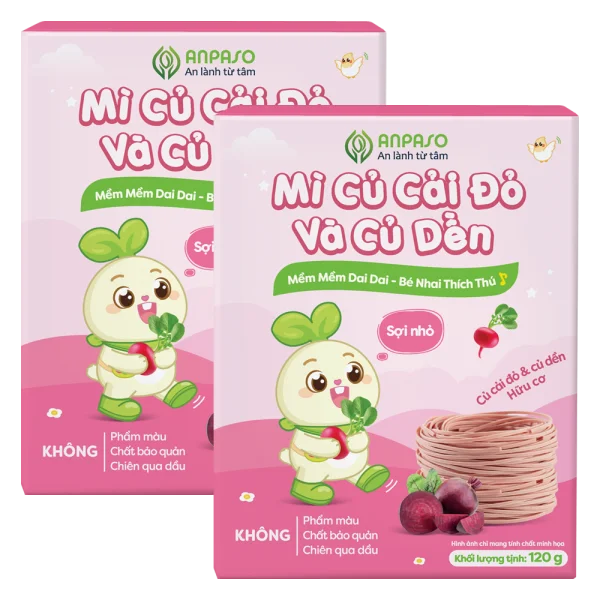 Combo 2 M&igrave; củ cải đỏ & củ dền ăn dặm Anpaso *giao bao b&igrave; ngẫu nhi&ecirc;n