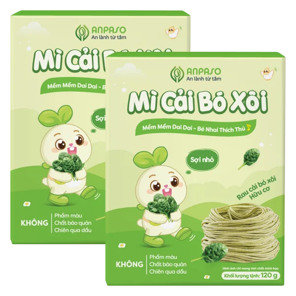 Combo 2 M&igrave; cải b&oacute; x&ocirc;i ăn dặm cho b&eacute; Anpaso 120g
