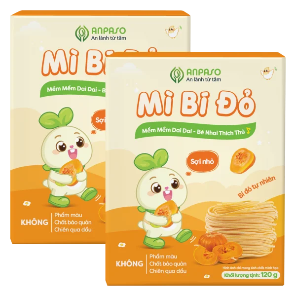 Combo 2 Mì bí đỏ ăn dặm cho bé Anpaso 120g *giao bao bì ngẫu nhiên
