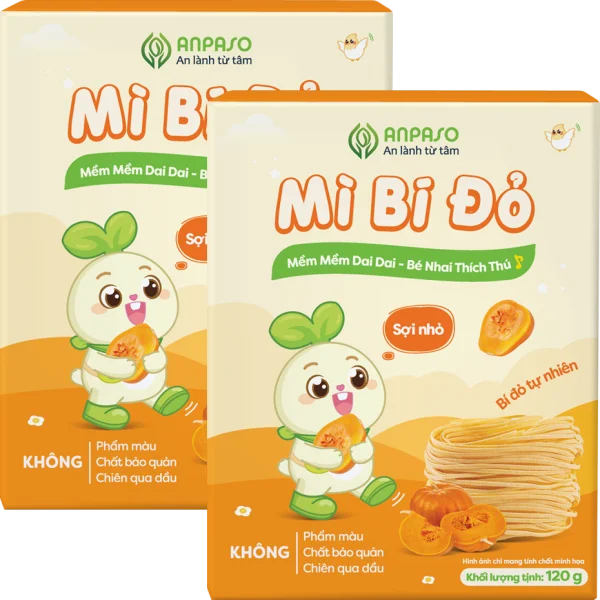 Combo 2 Mì bí đỏ ăn dặm cho bé Anpaso 120g *giao bao bì ngẫu nhiên