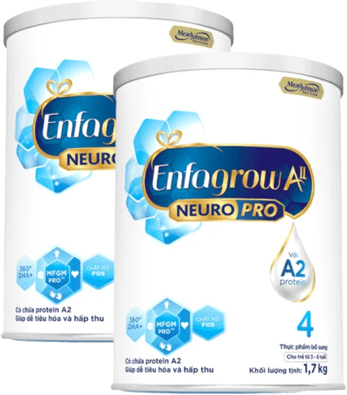 Combo 2 Sữa Enfagrow A2 Neuro Pro số 4 1.7 kg (3 - 6 tuổi)