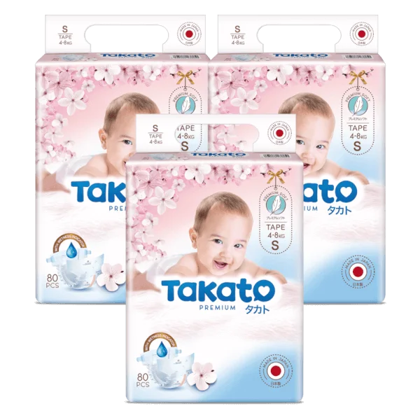 Combo 3 Tã dán Nhật Bản Takato siêu mềm mại (S, 80 miếng)