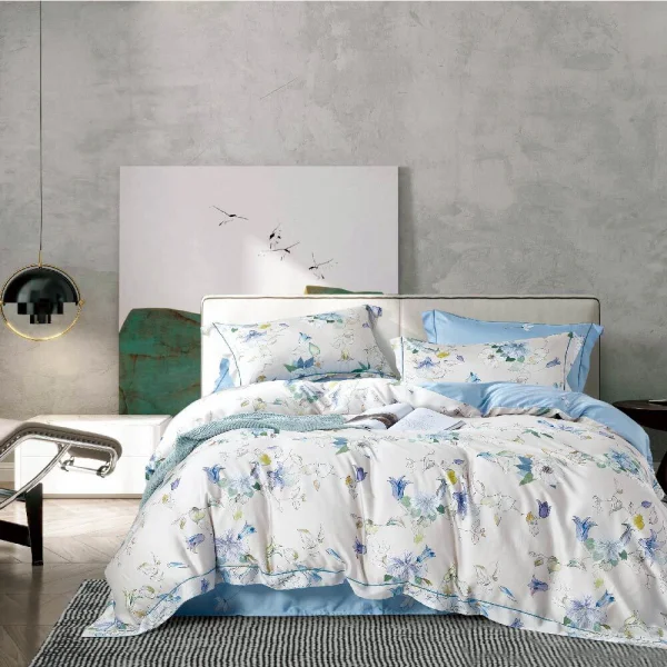 Bộ 6 món drap, áo gối và mền chần NIN Tencel 800 TC B2201_NH026 (160x200+35cm)