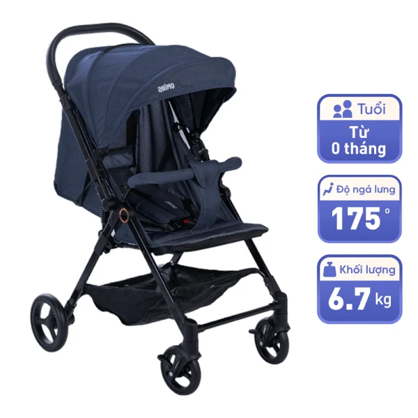 Xe đẩy 2 chiều Animo Q1 (Xanh denim)