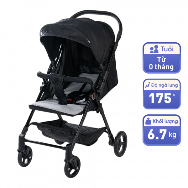 Xe đẩy 2 chiều Animo Q1 (Xám + Đen)