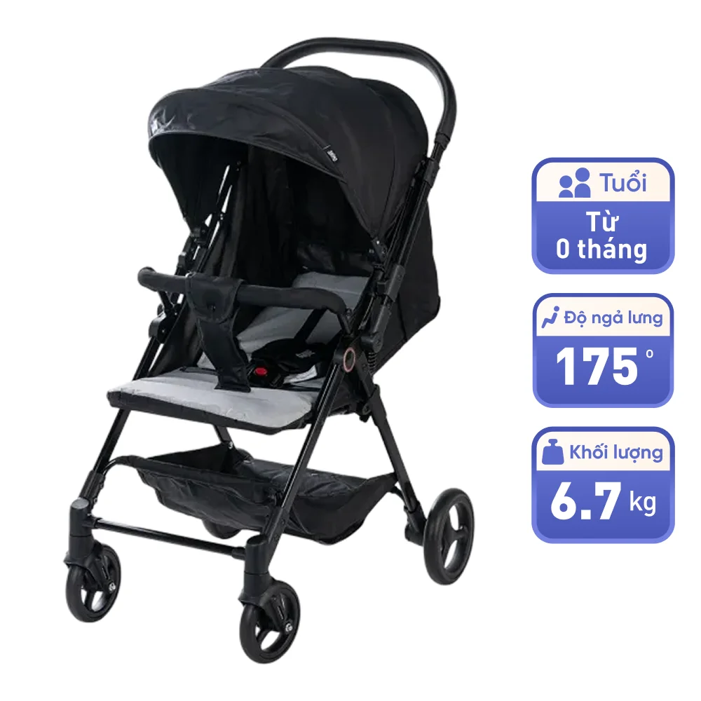 Xe đẩy 2 chiều Animo Q1 (Xám + Đen)