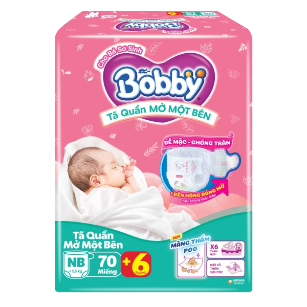 Bobby Quần Mở Một Bên Newborn 70M *giao bao bì ngẫu nhiên
