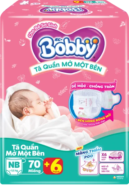 Bobby Quần Mở Một Bên Newborn 70M *giao bao bì ngẫu nhiên