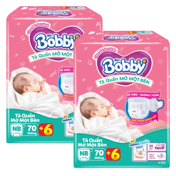 Combo 2 Bobby Quần Mở Một B&ecirc;n Newborn 70M *giao bao b&igrave; ngẫu nhi&ecirc;n