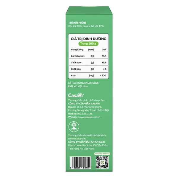 Mì Somen ăn dặm vị cải bó xôi Anpaso 100g *giao bao bì ngẫu nhiên