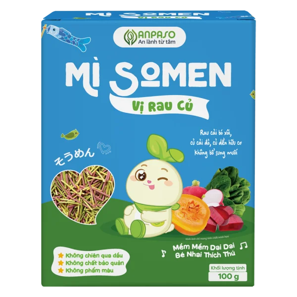 Mì Somen ăn dặm vị rau củ Anpaso 100g *giao bao bì ngẫu nhiên