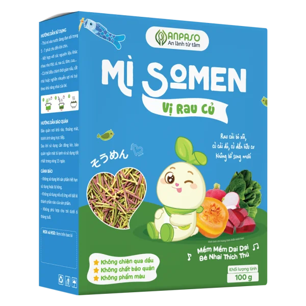 Mì Somen ăn dặm vị rau củ Anpaso 100g *giao bao bì ngẫu nhiên
