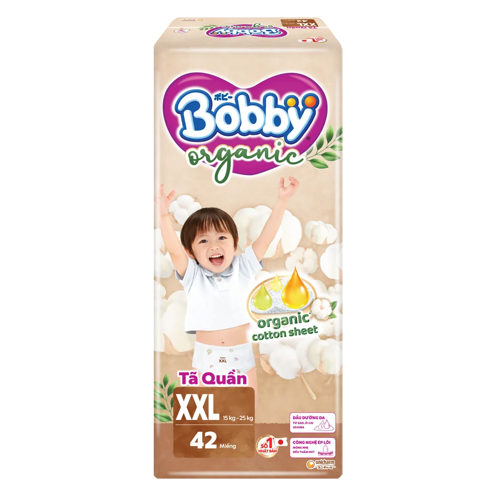 Tã quần Bobby Organic XXL42 Miếng