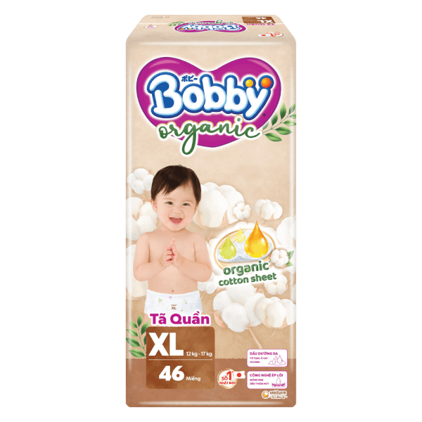 Tã quần Bobby Organic XL46 Miếng