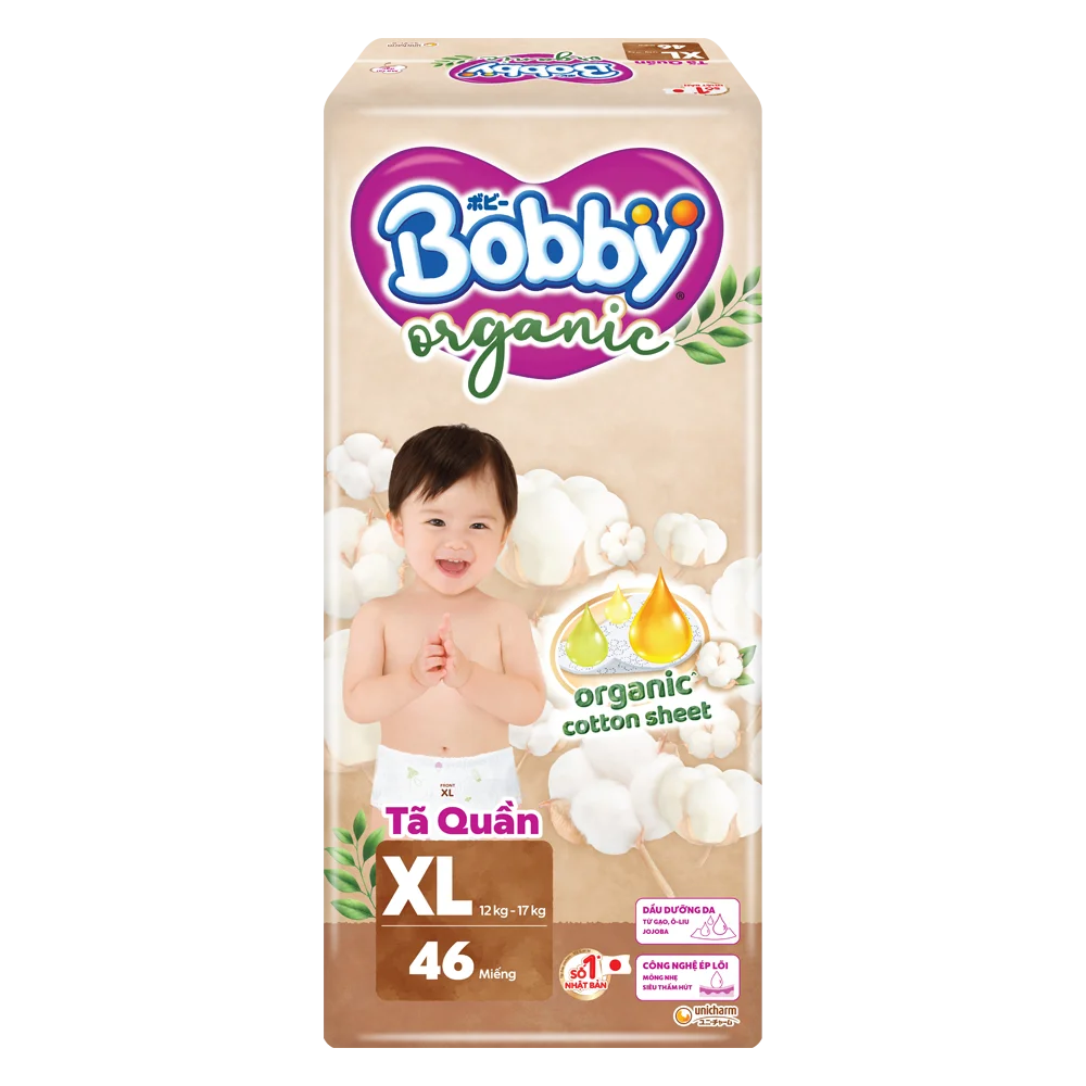 Tã quần Bobby Organic XL46 Miếng