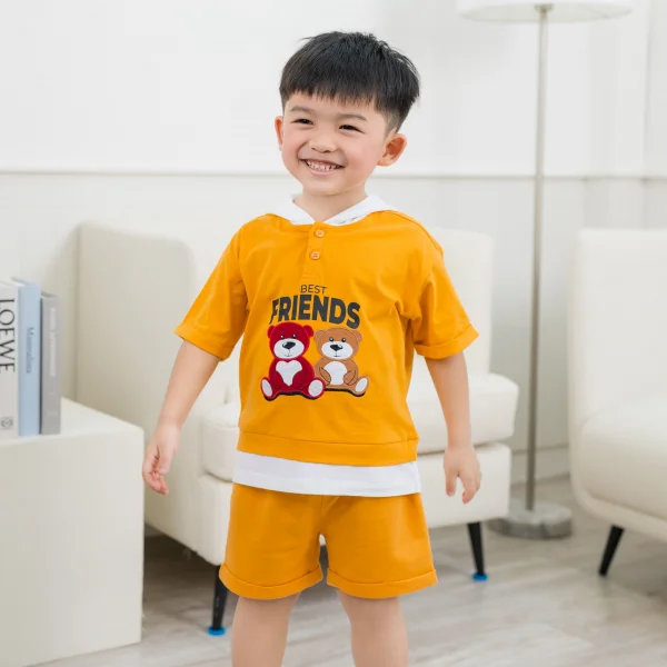 Bộ bé trai ngắn có nón Animo HN1125006 (1-6Y,Vàng, TT02)