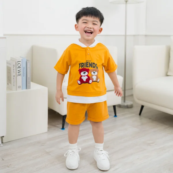 Bộ bé trai ngắn có nón Animo HN1125006 (1-6Y,Vàng, TT02)