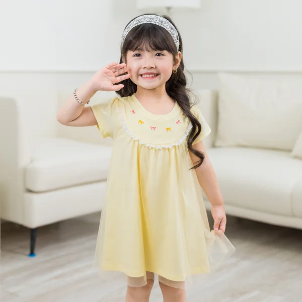 Đầm bé gái tùng lưới Animo TX1225042 (1-6Y,Vàng,TT01)