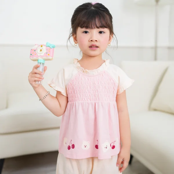 Bộ bé gái nhún ngực Animo LU1125044 (1-6Y,Hồng-kem,TT01)