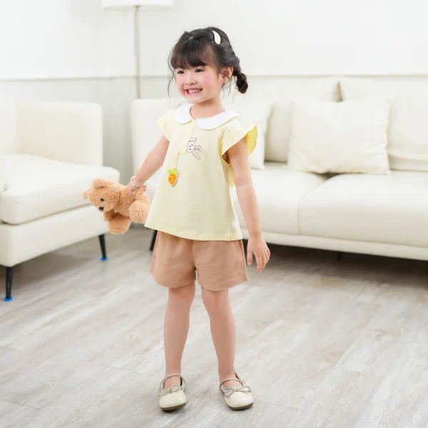 Bộ bé gái ngắn Animo TX1225043 (1-6Y, Vàng-nâu, TT01)