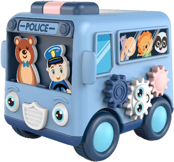Xe buýt cảnh sát mini và gấu cưng lắc lư ngộ nghĩnh YN527420 C509 (Xanh dương)