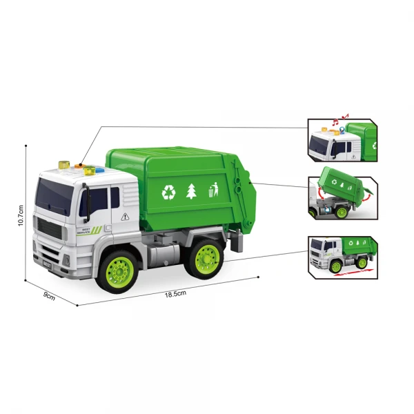 Xe chở rác có âm thanh và đèn YN409019 C509 (Xanh lá)