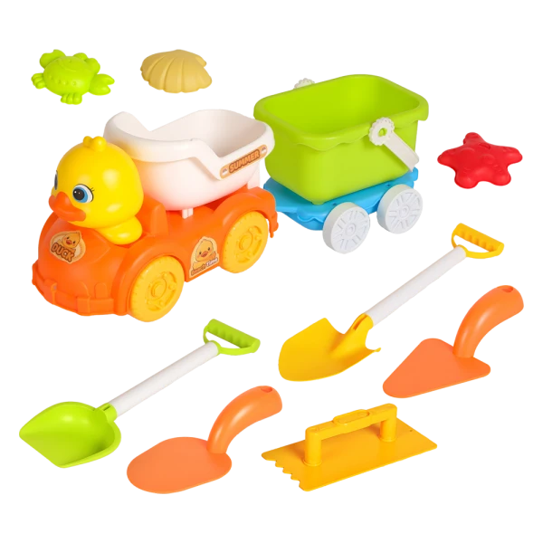 Đồ chơi đi biển gồm xe kéo hình vịt và dụng cụ YN658387 C509