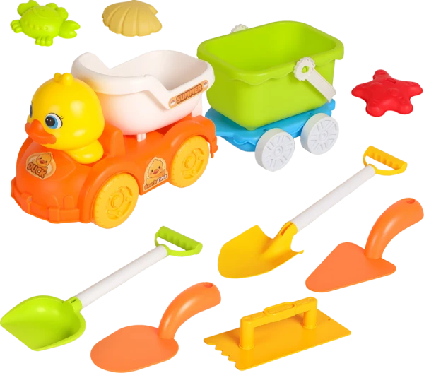 Đồ chơi đi biển gồm xe kéo hình vịt và dụng cụ YN658387 C509