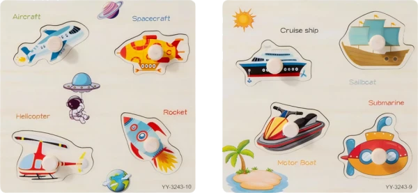 Combo 2 miếng ghép gỗ học tập về phương tiện giao thông có tiếng anh YN667379 C509