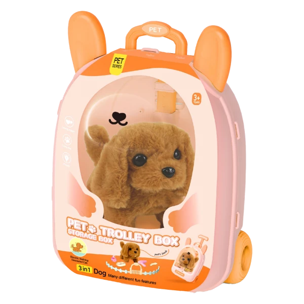 Balo thỏ kèm cún con đáng yêu chạy quanh và phát âm thanh YN660461 C509 (Cam)