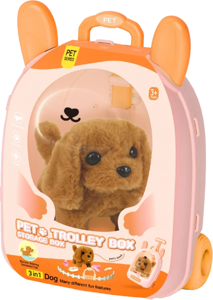 Balo thỏ kèm cún con đáng yêu chạy quanh và phát âm thanh YN660461 C509 (Cam)