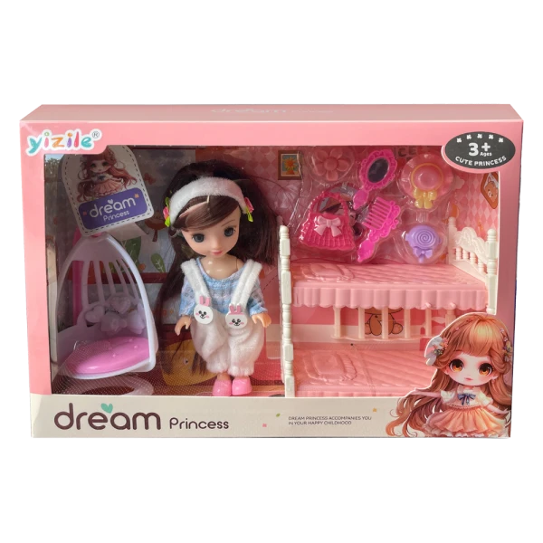 Bộ búp bê công chúa cao cấp gồm giường ngủ, xích đu và phụ kiện RFD666824 C509