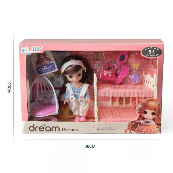 Bộ búp bê công chúa cao cấp gồm giường ngủ, xích đu và phụ kiện RFD666824 C509