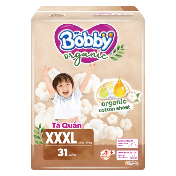 Tã quần Bobby Organic XXXL31 Miếng