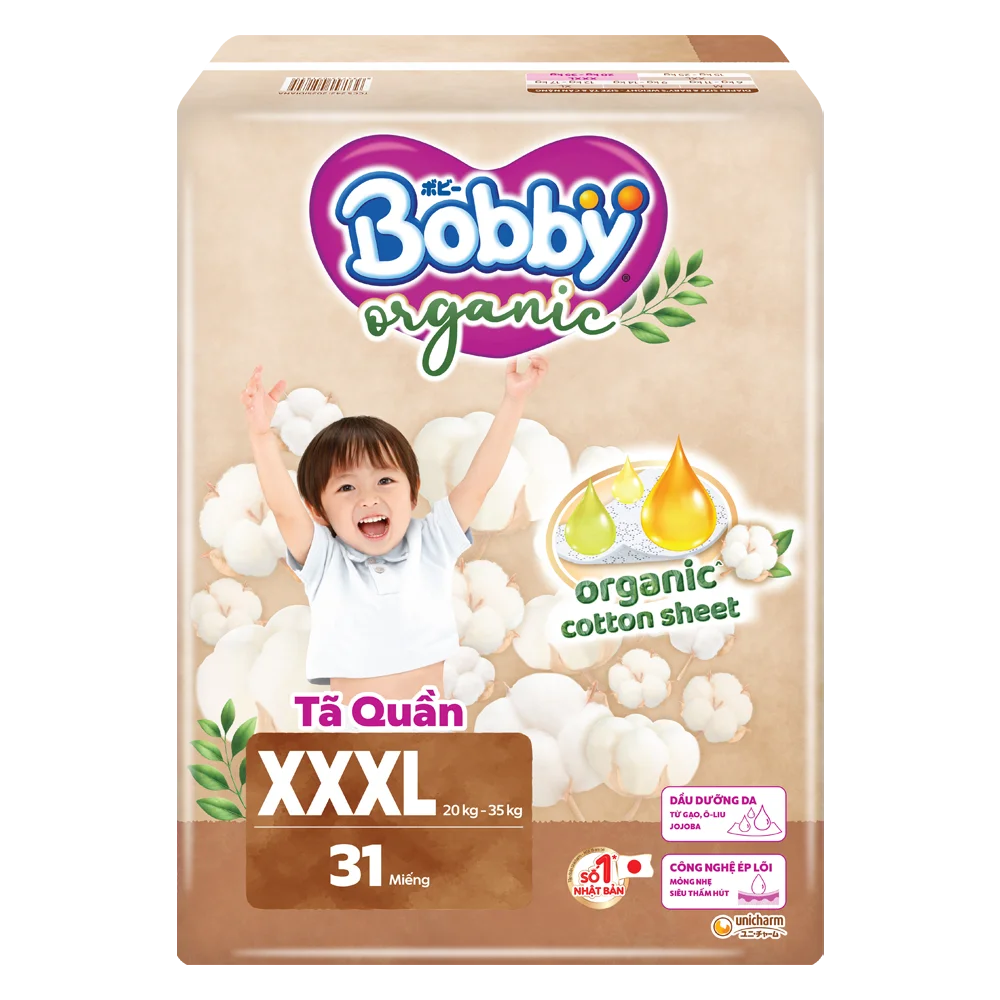 Tã quần Bobby Organic XXXL31 Miếng