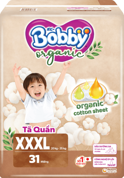 Tã quần Bobby Organic XXXL31 Miếng