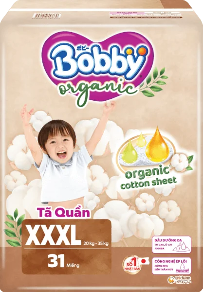 Tã quần Bobby Organic XXXL31 Miếng