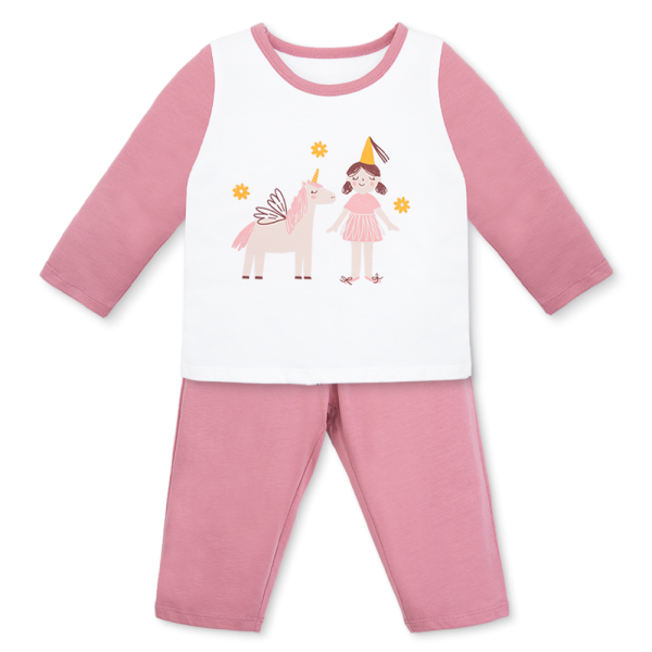 Bộ bé gái dài Animo Easy TX0126050 (1-4Y,Trắng-ruốc,TT02)