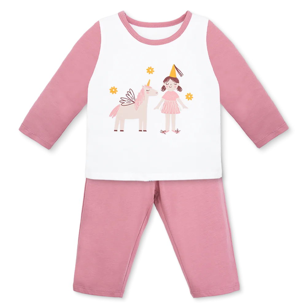 Bộ bé gái dài Animo Easy TX0126050 (1-4Y,Trắng-ruốc,TT02)