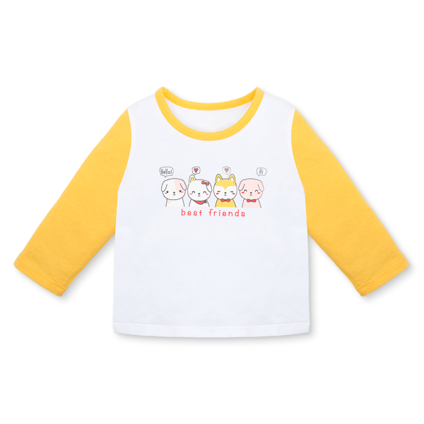 Bộ bé gái dài Animo Easy TX0126047 (1-4Y,Trắng-vàng,TT02)