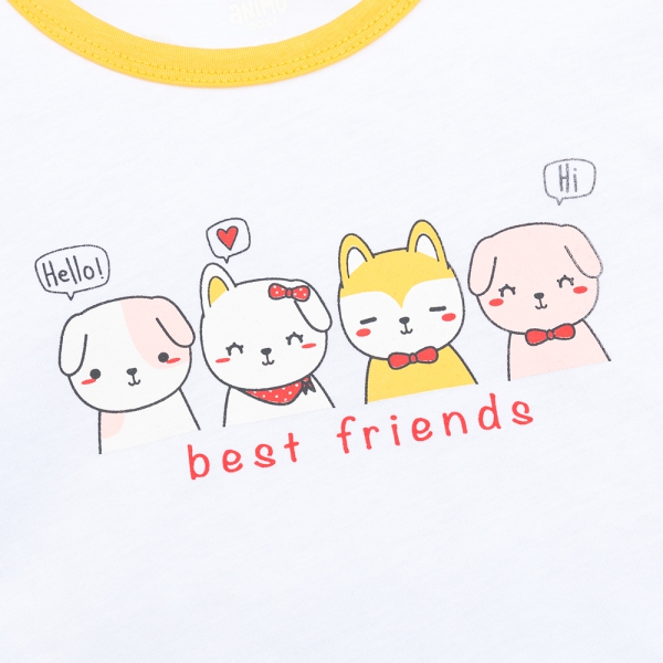 Bộ bé gái dài Animo Easy TX0126047 (1-4Y,Trắng-vàng,TT02)