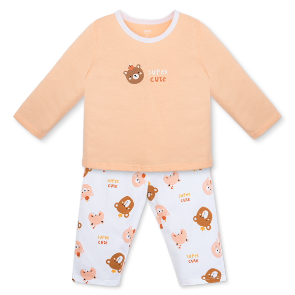 Bộ bé gái dài Animo Easy TX0126045 (1-4Y,Cam sữa-trắng,TT01)