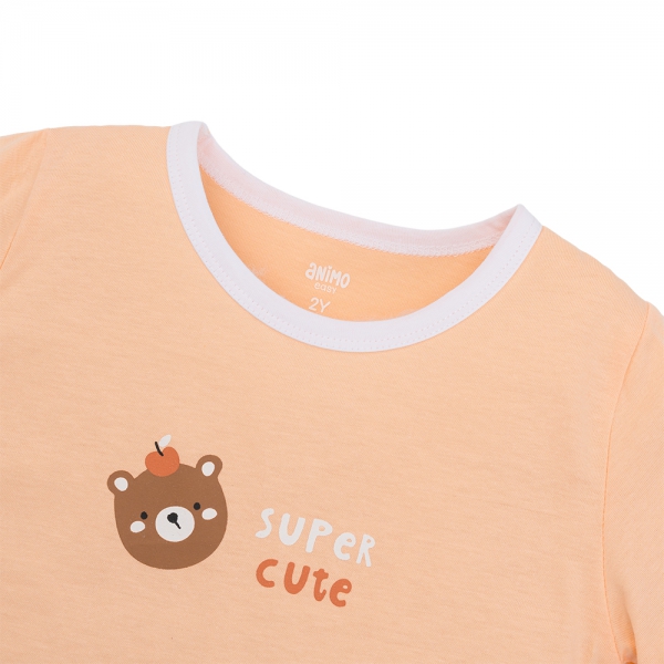 Bộ bé gái dài Animo Easy TX0126045 (1-4Y,Cam sữa-trắng,TT01)